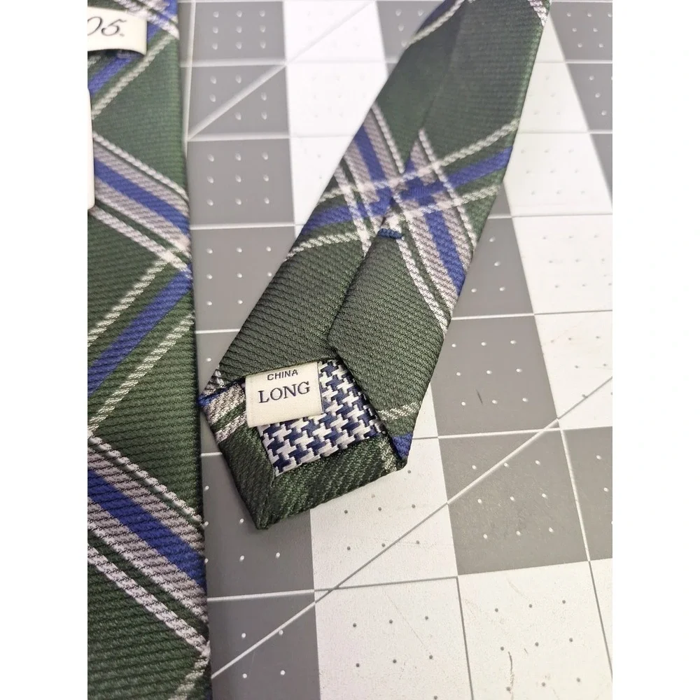 JOS A BANK 1905 Green Plaid 100%‎ Silk Men's Neck Tie 62